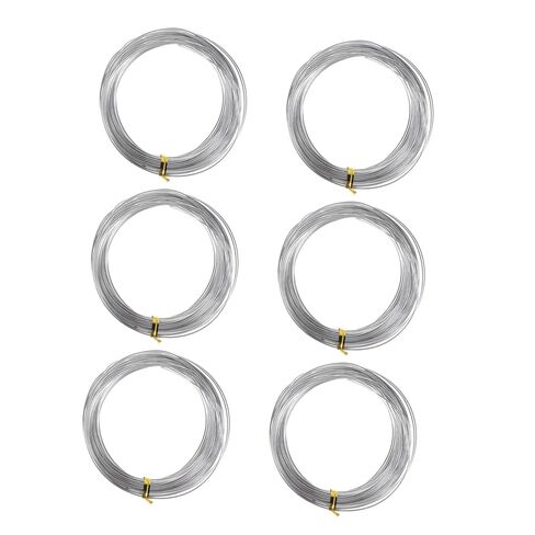 6 Rolls 1mm Diameter Silver Aluminum Crafting Wire for Floral Arrangements and Sculpture Making, Soft Bendable Wire Twine for DIY Gardening and Jewelry Projects in Kuwait