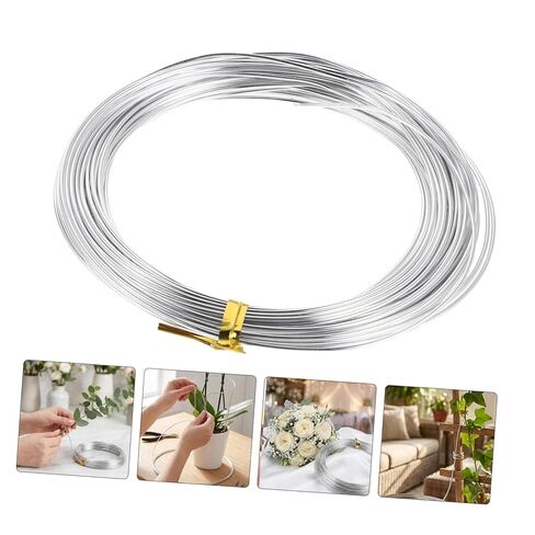 6 Rolls 1mm Diameter Silver Aluminum Crafting Wire for Floral Arrangements and Sculpture Making, Soft Bendable Wire Twine for DIY Gardening and Jewelry Projects in Kuwait