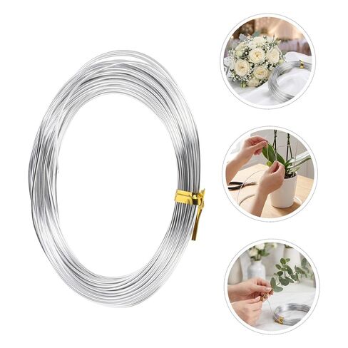 6 Rolls 1mm Diameter Silver Aluminum Crafting Wire for Floral Arrangements and Sculpture Making, Soft Bendable Wire Twine for DIY Gardening and Jewelry Projects in Kuwait