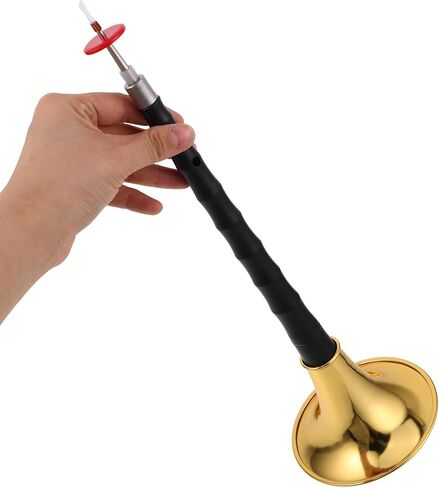 Traditional D Key Suona Wind Instrument for Beginners, Resin Imitation Rosewood Suona with Gold-plated Bell, High Strength Corrosion-resistant Folk Chinese Double-reed Horn in Kuwait
