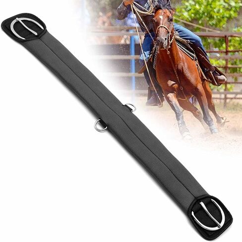 Jeffers Equine Western PVC Straight Cinch – Black Horse Girth for Saddles, Roping, Barrel Racing, Trail Riding – 1/4" Thick, 4 Layer Nylon Reinforced, Stainless Steel Hardware in Kuwait