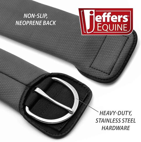 Jeffers Equine Western PVC Straight Cinch – Black Horse Girth for Saddles, Roping, Barrel Racing, Trail Riding – 1/4" Thick, 4 Layer Nylon Reinforced, Stainless Steel Hardware in Kuwait