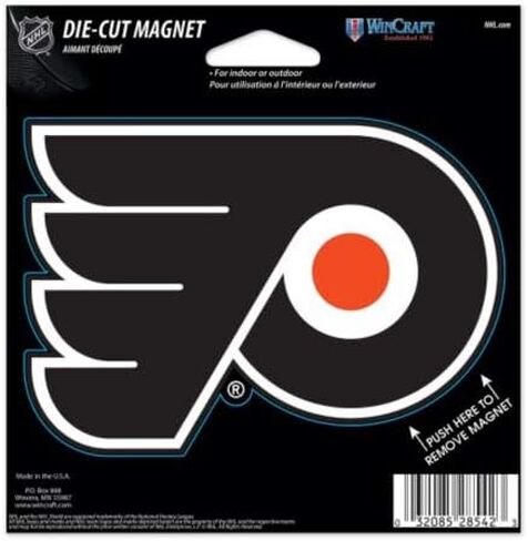 مغناطيس مقطوع بالقالب من WinCraft NHL Philadelphia Flyers مقاس 11.43 سم × 12.7 سم in Kuwait