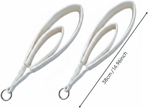 Qianly Double Loop Pilates Strap Soft Fleece Pilates Loop Strap White Color for Gym Workout in Kuwait