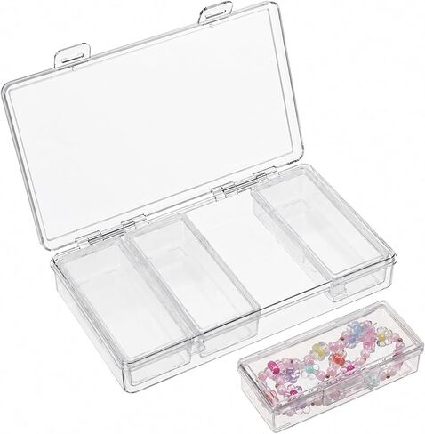 Hair Accessories Organizer Travel Portable Small Plastic Organizer 4 in 1 Hairs Tie Holder Travels Clear Plastic Cotton Swab Travel Case for Hair Rope Paperclip Clear Sticks in Saudi Arabia