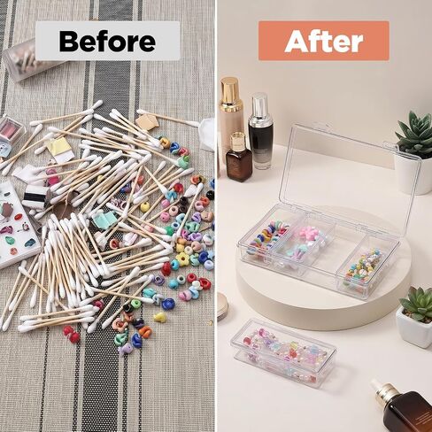 Hair Accessories Organizer Travel Portable Small Plastic Organizer 4 in 1 Hairs Tie Holder Travels Clear Plastic Cotton Swab Travel Case for Hair Rope Paperclip Clear Sticks in Saudi Arabia