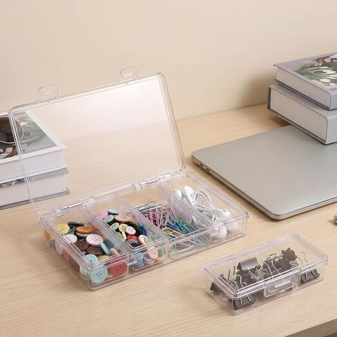Hair Accessories Organizer Travel Portable Small Plastic Organizer 4 in 1 Hairs Tie Holder Travels Clear Plastic Cotton Swab Travel Case for Hair Rope Paperclip Clear Sticks in Saudi Arabia