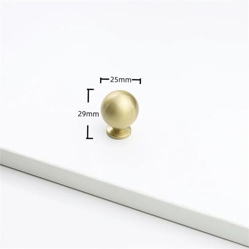 الصلبة النحاس محكم النحاس درج مقابض لقطع الأثاث خزانة باب الأجهزة 1 قطعة (005-Brass-D25mm) in Kuwait
