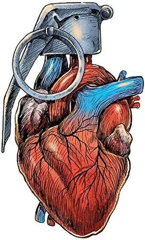 Magnet Heart Grenade Car Magnetic Vinyl Bumper Sticker 5'' x 4'' in Kuwait
