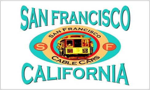 San Francisco Cable Car Decal Vinyl Bumper Sticker 5" in Kuwait