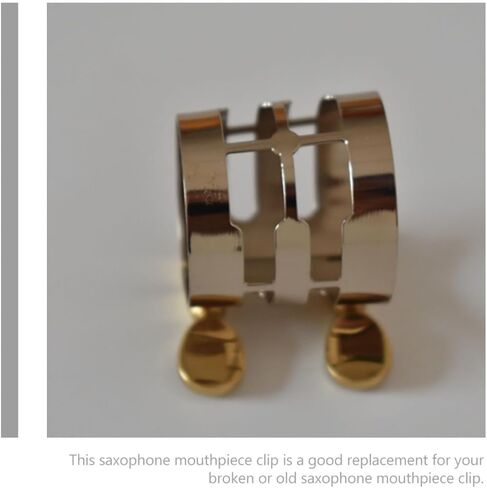 LIFKOME Alto Saxophone Ligature Fastener Adjustable Metal Saxophone Clip White Copper Sax Mouthpiece Accessory for Musical Instrument Use in Kuwait