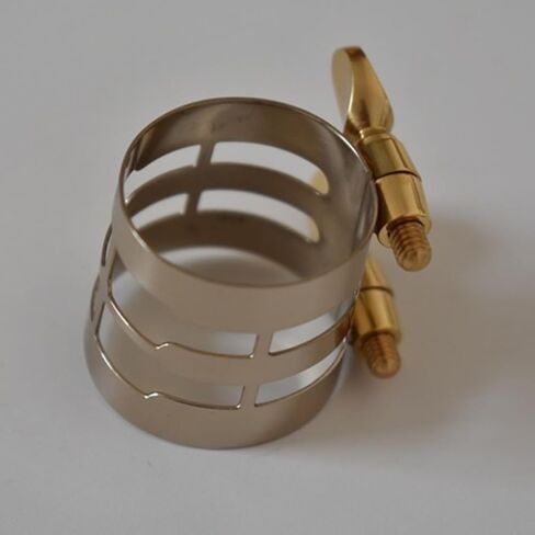 LIFKOME Alto Saxophone Ligature Fastener Adjustable Metal Saxophone Clip White Copper Sax Mouthpiece Accessory for Musical Instrument Use in Kuwait