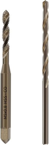 Metric Tap and Die Set M2.5 * 0.45 Spiral Point Thread Tap and 2.1mm Twist Drill Bits HSS Right Rotation Tapping Threading Tool Set for Industrial Mechanics Thread cutting tools in Kuwait