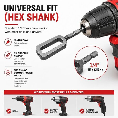Wire Twister Tool for Drill, Heavy Duty Electric Drill for 1/4" Hex Shank | Tools on Sale and Clearance, Professional Steel Wire Twisting Tool for Fencing, Rebar Tying(2PC) in Saudi Arabia