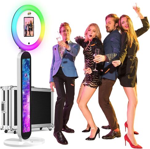 Portable Photo Booth,Photo Machine with RGB Ring Light, Adjustable 180° Angle, App & Remote Control, Compatible 10.2'' 10.9'' 12.9'' 13'', Flight Case,hoto Booth Shell Perfect for Weddings, Parties in Saudi Arabia