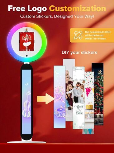 Portable Photo Booth,Photo Machine with RGB Ring Light, Adjustable 180° Angle, App & Remote Control, Compatible 10.2'' 10.9'' 12.9'' 13'', Flight Case,hoto Booth Shell Perfect for Weddings, Parties in Saudi Arabia