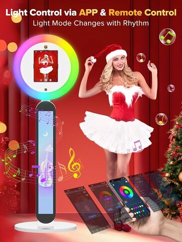Portable Photo Booth,Photo Machine with RGB Ring Light, Adjustable 180° Angle, App & Remote Control, Compatible 10.2'' 10.9'' 12.9'' 13'', Flight Case,hoto Booth Shell Perfect for Weddings, Parties in Saudi Arabia