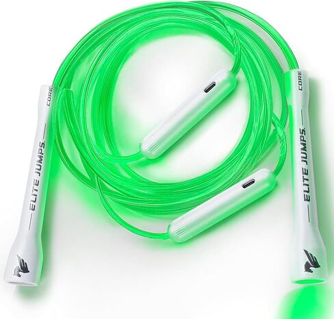 القفزات النخبة - عرض LED LED LED ROPE - للأطفال والكبار - متينة وخفيفة الوزن - طول قابل للتعديل و USB قابلة لإعادة الشحن - حبل قفز خالٍ من التشابك من أجل المتعة والتمرين - 6 ألوان نابضة بالحياة in Kuwait