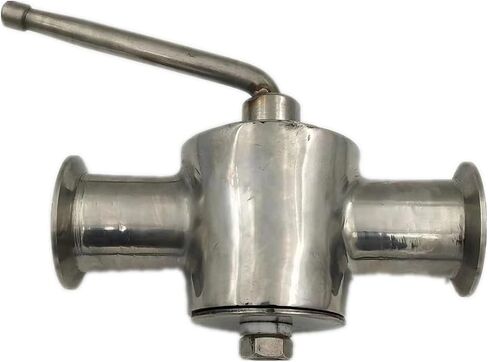 1-1/2" Clamp OD 50.5MM Plug Valve Stainless Steel 304 T Type Three Way in Kuwait