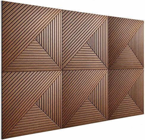 لوحات حائط صوتية من ARPEOTCY للديكور، بني، 23.6 × 23.6 بوصة، 6 قطع | ديكور حائط هندسي، ممتص للصوت، ألياف بوليستر، خافض للضوضاء، مناسب للمكتب المنزلي وغرفة المعيشة in Kuwait