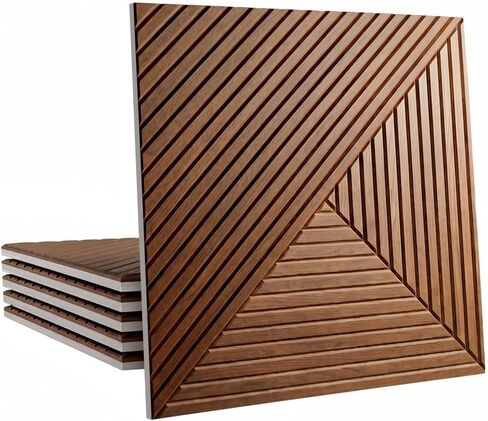 لوحات حائط صوتية من ARPEOTCY للديكور، بني، 23.6 × 23.6 بوصة، 6 قطع | ديكور حائط هندسي، ممتص للصوت، ألياف بوليستر، خافض للضوضاء، مناسب للمكتب المنزلي وغرفة المعيشة in Kuwait