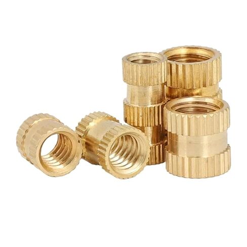 Thread Knurled Brass Nuts,30pc M2 OD 3.2/3.5/4mm Height:2~12mm Solid Threaded Insert Nut Through Hole Embedded for Plastic 3D Printing Components(M2*6 * 3.5mm) in Kuwait