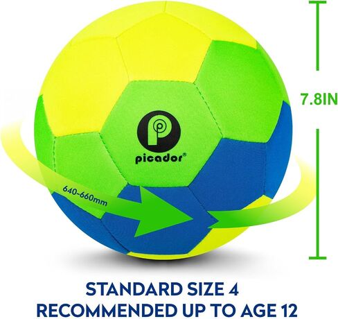 كرة القدم PP PICADOR The House Ball، كرة قدم داخلية ناعمة وصامتة مقاس 4 - كرة قدم آمنة للأطفال والبنات والأولاد والأطفال والشباب الذين يلعبون كرات هدية ممتعة مع مضخة in Kuwait