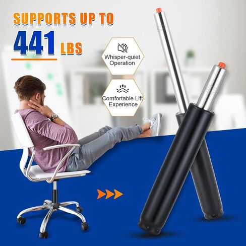 MYFULLY Office Chair Gas Lift Cylinder Replacement, Heavy Duty 441 lbs / 200 kg Capacity, Universal Fit Pneumatic Shock Piston for Most Office, Executive & Gaming Chairs, Class 4 (6.3" Stroke (160mm)) in Kuwait