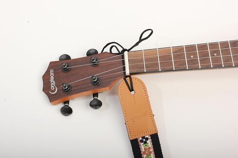 حزام MUINS Ukulele، حزام كتف Ukelele مطرز، مناسب لحفلات السوبرانو للبالغين، ملحقات Tenor أو Baritone Ukulele (زهرة سوداء) in Saudi Arabia