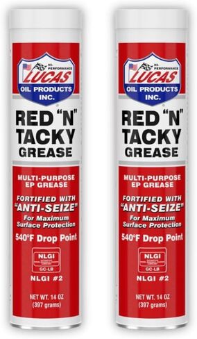 Multi Purpose Grease | Red N Tacky | Lithium Complex Grease | 2 Pack | 14 Ounce Cartridge (Red N Tacky, 2 Pack Tube) in Kuwait