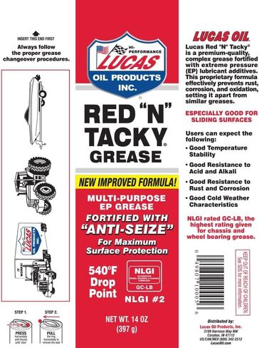 Multi Purpose Grease | Red N Tacky | Lithium Complex Grease | 2 Pack | 14 Ounce Cartridge (Red N Tacky, 2 Pack Tube) in Kuwait