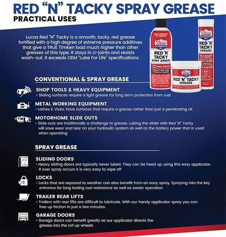 Multi Purpose Grease | Red N Tacky | Lithium Complex Grease | 2 Pack | 14 Ounce Cartridge (Red N Tacky, 2 Pack Tube) in Kuwait