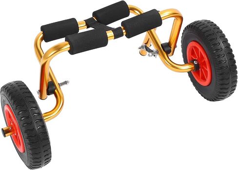 Canoe Carrier Dolly، عربة ألومنيوم قابلة للطي وقابلة للتعديل مع إطارات صلبة مقاس 10 بوصة ونظام حزام آمن لنقل قوارب الكاياك الصغيرة in Kuwait
