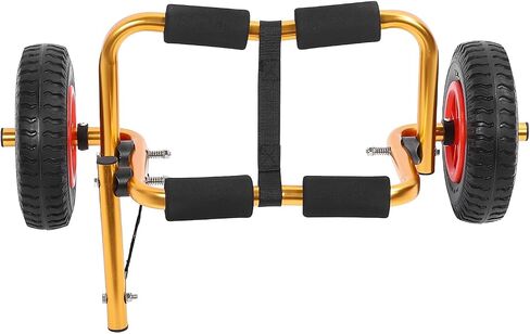 Canoe Carrier Dolly، عربة ألومنيوم قابلة للطي وقابلة للتعديل مع إطارات صلبة مقاس 10 بوصة ونظام حزام آمن لنقل قوارب الكاياك الصغيرة in Kuwait