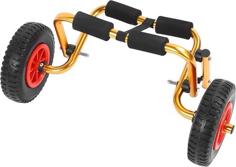 Canoe Carrier Dolly، عربة ألومنيوم قابلة للطي وقابلة للتعديل مع إطارات صلبة مقاس 10 بوصة ونظام حزام آمن لنقل قوارب الكاياك الصغيرة in Kuwait