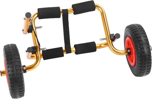 Canoe Carrier Dolly، عربة ألومنيوم قابلة للطي وقابلة للتعديل مع إطارات صلبة مقاس 10 بوصة ونظام حزام آمن لنقل قوارب الكاياك الصغيرة in Kuwait