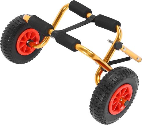 Canoe Carrier Dolly، عربة ألومنيوم قابلة للطي وقابلة للتعديل مع إطارات صلبة مقاس 10 بوصة ونظام حزام آمن لنقل قوارب الكاياك الصغيرة in Kuwait