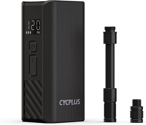 مضخة دراجة كهربائية صغيرة CYCPLUS A3، مضخة هواء كهربائية 120 رطل لكل بوصة مربعة مع صمام بريستا وشرايدر، مضخة إطارات ذات إغلاق تلقائي لدراجات الطرق، MTB، الدراجات الإلكترونية والدراجات النارية in Kuwait