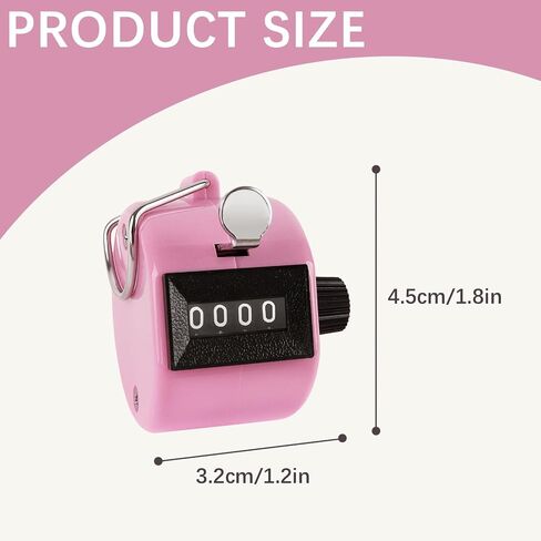 عداد GDMINLO Clicker Counter عداد رقمي محمول 4 أرقام للتدريب والحياكة واللفة وصيد الأسماك والجولف ورياضة التجديف مع حبل من النايلون، وردي in Saudi Arabia