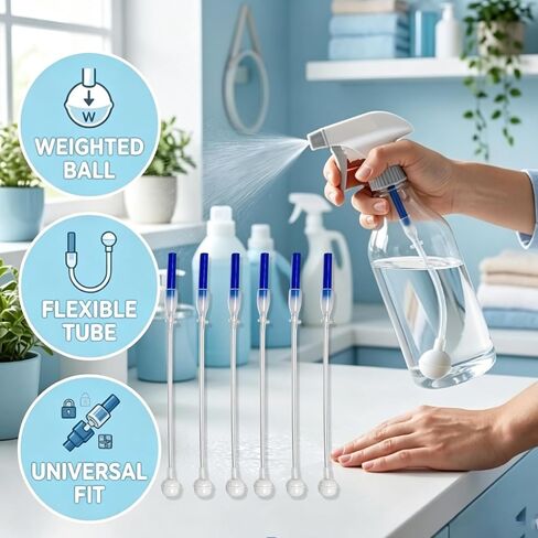 6 PCS Universal Fit 360 Spray Bottle Adapter Flexible, Tilted Spray Bottle Adapter for Cleaning Solutions, Gardening, and Household Use in Kuwait