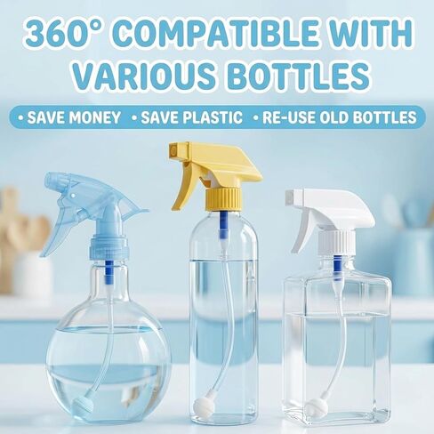 6 PCS Universal Fit 360 Spray Bottle Adapter Flexible, Tilted Spray Bottle Adapter for Cleaning Solutions, Gardening, and Household Use in Kuwait
