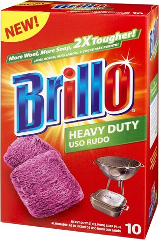 Brillo Heavy Duty Steel Wool Soap Pads, Original Red Scent, 10-Count in Saudi Arabia
