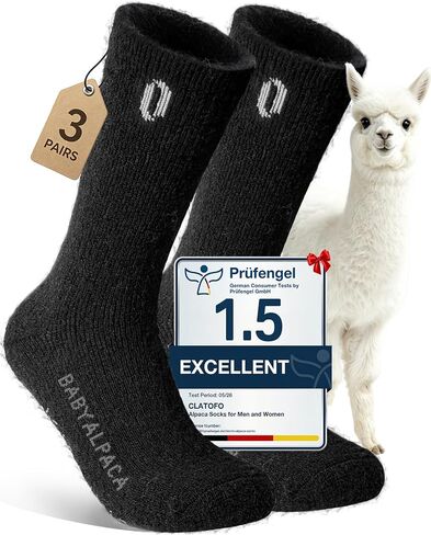Alpaca Socks for Men and Women, Heavyweight Thermal Thick Warm Alpaca Wool Boot Sock for Hunting, Hiking in Kuwait