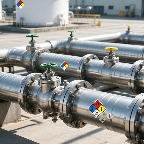 مجموعة الملصقات اللاصقة NFPA مقاس 17 بوصة من الفينيل المصفح بالماس الخطير تتضمن علامات NFPAS 4 لوحات فارغة و30 رقمًا و42 رمز خطر لملصق التحذير الصناعي in Kuwait