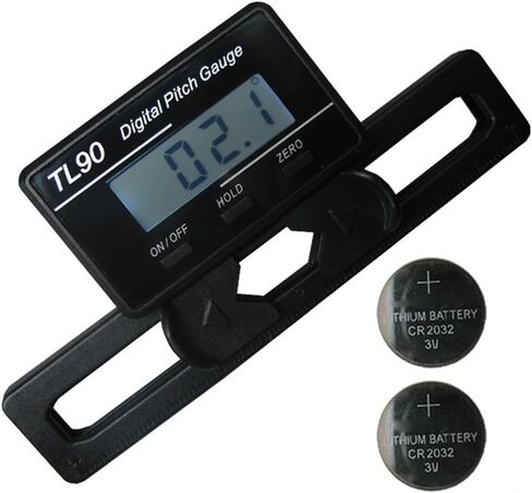 مقياس الميل TL90 مع شاشة LCD، جيروسكوب حلزوني للزاوية الأفقية، عداد هليكوبتر رئيسي 250-800 مم، أسود in Kuwait