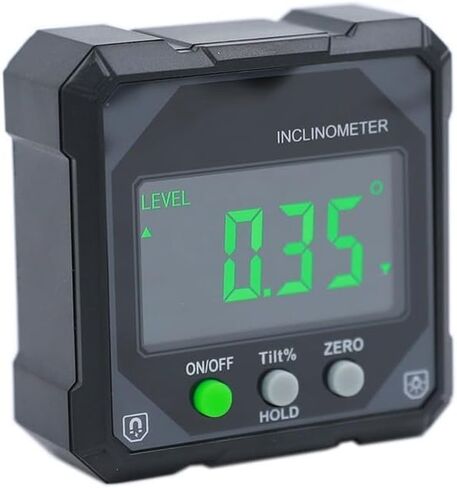 مقياس الميل الرقمي بدقة 0.1 درجة مع شاشة LCD ومقاوم للماء والغبار IP54 للبناء والمسح (أصفر) in Kuwait