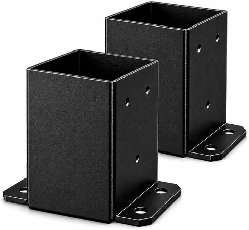 4x4 Post Base, 4x4 Post Bracket 4Pcs, Inner Size 3.6x3.6 inch Fence Post Anchor, Wood Post Brackets for Pavilion Deck Railing Support Deck Base Plate in Saudi Arabia