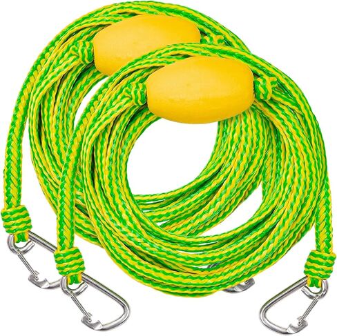 SATINIOR 2 Pcs Floating Kayak Tow Rope with Clips, 40 FT Each, Heavy Duty Float Rope Connect Rescue Line for Anchor Kayaks Fishing Boat Accessories Marker Buoy Float Drift 2000 Lbs in Kuwait