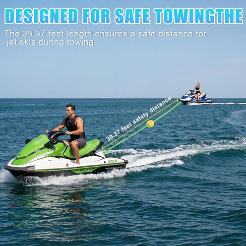 SATINIOR 2 Pcs Floating Kayak Tow Rope with Clips, 40 FT Each, Heavy Duty Float Rope Connect Rescue Line for Anchor Kayaks Fishing Boat Accessories Marker Buoy Float Drift 2000 Lbs in Kuwait