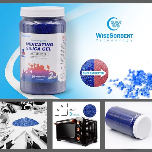 خرز جل السيليكا الفاخر بوزن 2 رطل من Wisesort (أزرق إلى وردي)، مزيل رطوبة مجفف قابل لإعادة الاستخدام مع 20 قطعة من أكياس السحاب غير المنسوجة القابلة للإغلاق in Kuwait